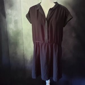 Cotelac Black Short Sleeve Shirtdress Size Small